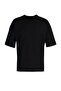 Siyah Oversize/Geniş Kesim Bisiklet Yaka Sırt Baskılı %100 Pamuk Kısa Kollu T-Shirt TMNSS21TS1223 - 7