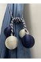 Modern Winding 4 Ball Braçol Cornice Tactical String Ceiling Curtain Accessory Navy Blue&cream - 2