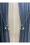 Modern Winding 4 Ball Braçol Cornice Tactical String Ceiling Curtain Accessory Petrol Blue & Cream - 3