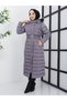 Women's Full Length Long Dense Fiber Hooded Fur Hijab Puffer Coat - 2