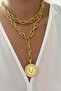 Double Row Large Ata Lira Pendant Necklace - 3