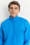 Men's Indigo Standard Fit Normal Cut Stand-Up Bato Collar Zippered Kangaroo Pocket Sweatshirt - 4