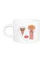 كوب شعار بورسلين خطي أبيض مكون من 6 قطع - 4