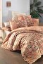 Astra Brown Fancy Poplin Double Duvet Cover Set