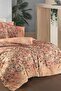 Astra Brown Fancy Poplin Double Duvet Cover Set - 2