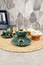 Porcelain Gilded Coffee Cup Set for 2 Green - Ist-63 C320.049 - 3