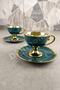 Porcelain Gilded Coffee Cup Set for 2 Green - Ist-63 C320.049 - 5