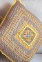 Hand Knitted - Brown and Yellow Throw Pillow Cover 2 Pieces - Without Inner Pillow - 3
