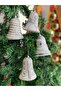 Imported Luxury Collectible New Year New Year Authentic Embroidered 2-Piece Pine Tree Ornament Bell Bell White