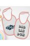 Kids Darlandum Designed 2-Piece Pink Baby Bib-1