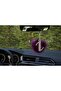 Silver Stone Rearview Mirror Pendant Ornament Purple Feathered Letter I - 2