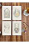 30x20cm Set of 4 Printed Paintings for Embroidery Punch