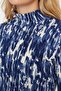 Navy Blue Printed Fitted High Neck Long Sleeve Sweater/Textured Knitted Blouse TWOAW22BZ0256 - 4