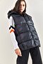 Women's Black Hooded Inflatable Vest 40071028 - 6