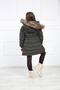 Girl's Khaki Plush Puffer Coat with Removable Belt - 7