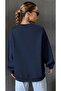 California Printed Oversize Navy Blue Sweatshirt - 3