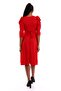 Crepe Fabric Princess Sleeve Design Double Breasted Collar Red Dress 073 - 5
