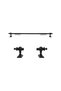 Black Wooden Head Aluminum Pipe Rustic Curtain Hanger Without Rails 150 Cm