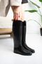 Women's Rain Boots Waterproof Black Color - 3