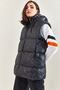 Women's Black Hooded Inflatable Vest 40071028 - 7