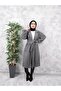 Belted Women's Hijab Coat with Gathered Sleeves - 4