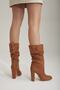 Senza Bellows Suede Tan Suede 10 cm Women's Boots & Bootie, High Heels - 3