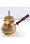 Brass Inlaid Embroidered Osmal Coffee Pot with Lid 5” Inc - 2