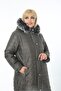 Women's Khaki Puffer Quilted Plus Size Coat