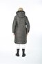 Women's Khaki Puffer Quilted Plus Size Coat - 3