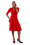 Crepe Fabric Princess Sleeve Design Double Breasted Collar Red Dress 073 - 3