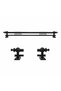 Anthracite Single Rail Wooden Rustic Curtain Hanger 210 Cm - Rustic Pipe