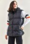 Women's Black Hooded Inflatable Vest 40071028 - 4