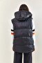 Women's Black Hooded Inflatable Vest 40071028 - 8