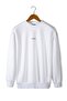 Unisex White Front Veaven Printed Oversize Thick Three Thread Ribbed Crew Neck Sweatshirt