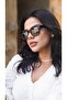 نظارة شمسية نسائية بتصميم مستطيل، إطار جلد الفهد، زجاج بني - 3