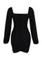 Black Drape Detail Knitted Stylish Mini Evening Dress Tpraw22El1392 - 8