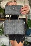 New Season Premium Product Women's Shoulder and Crossbody Bag 3004-gd - Black-combination - 7