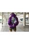 Purple Winter Hooded Sweatshirt with Back Print Mineator - 2