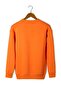 Unisex Orange Oversize Raised Crew Neck Sweatshirt - 3