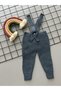 Indigo Color High Waist Front Cross Strap Adjustable Ribbed Baby Knitwear Leggings Trousers - 5