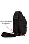 Unisex Black Crossbody Bag Chest Bag Multi-Compartment Daily Shoulder Bag Bodybag - 7