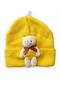 Knitwear Beanie with Plush Teddy Bear