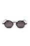 Women's Sunglasses Round Zebra Frame Black Glass - 4