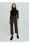 Women's Shoulder Detail Cut Out Lycra Half Turtleneck Blouse - 2
