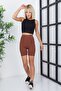 Crop Siyah Fitilli Kumaş Örme Bluz - 3