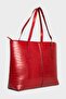 Women's Crocodile Pattern 2-Handle Zippered Large Size School Bag, Shoulder Bag, Handbag, Laptop Bag - 3
