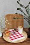Napkin Checkered Scalloped 6 Pieces Retro 20x30 Cm