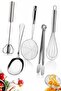 Serving Spoon Steel Wire Beater Press Egg Beater Colander Ladle Kitchen Barbecue Grill Tongs