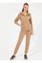 Hooded Collar Plain Brown Women's Sweatshirt Sw01-Sk022 - 3