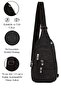 Unisex Black Crossbody Bag Chest Bag Multi-Compartment Daily Shoulder Bag Bodybag - 5